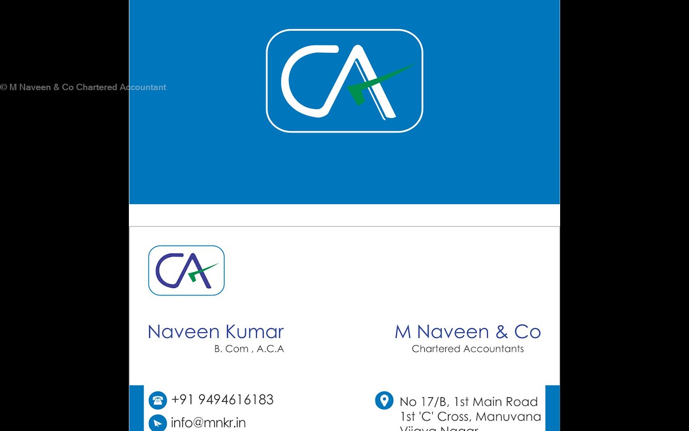 M Naveen & Co Chartered Accountant in Vijayanagar, Bangalore560040