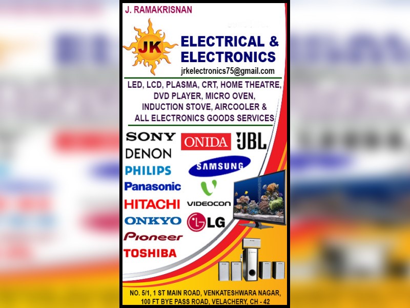 JK Electrical & Electronics in Velachery, Chennai600042 Sulekha Chennai