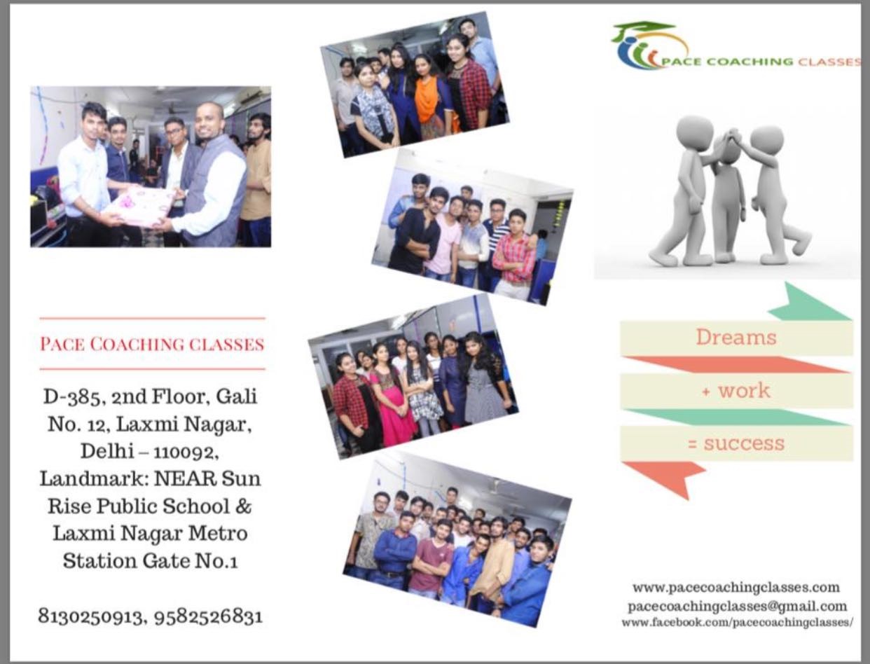 Pace Coaching Classes in Laxmi Nagar, Delhi110092 Sulekha Delhi