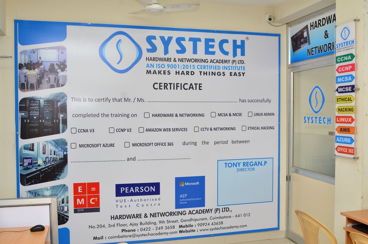 Systech Hardware & Networking Academy Pvt. Ltd. in Gandhipuram, Coimbatore641012 Sulekha
