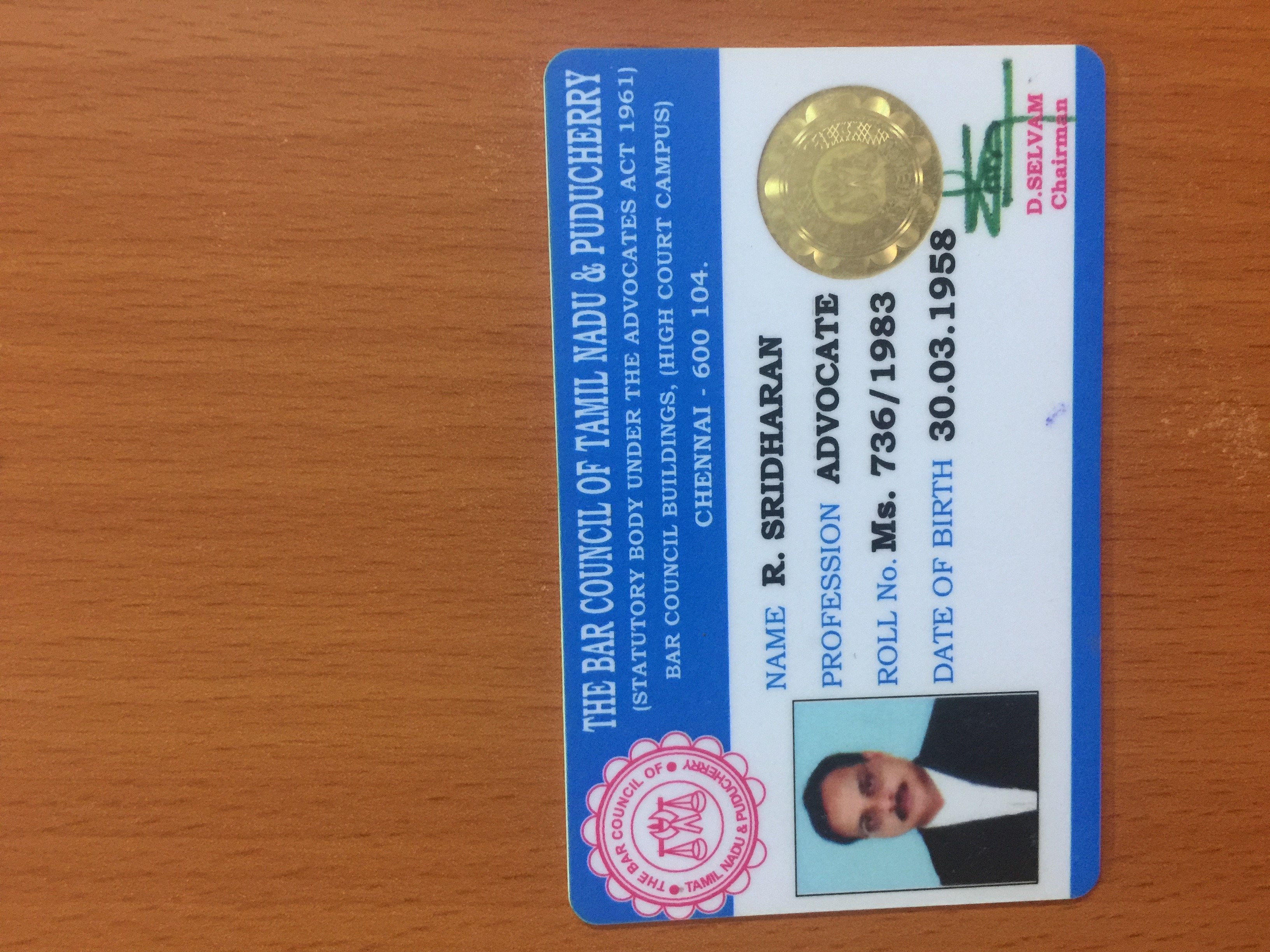 Sridharan Advocate & Notary Public in T. Nagar, Chennai600017