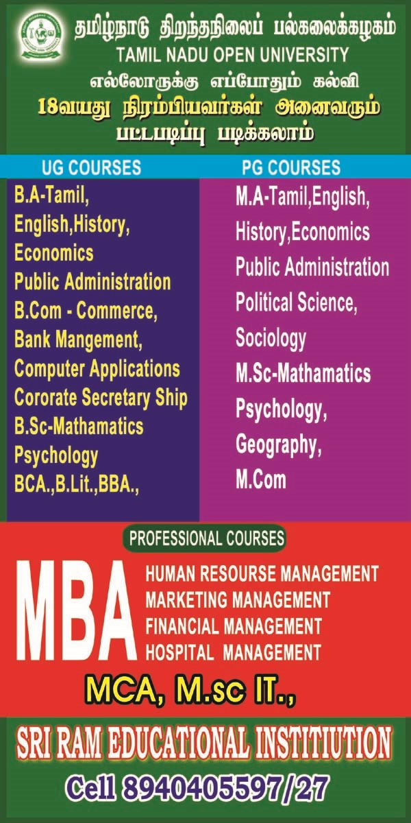 Sriram Educational Institution in Shenoy Nagar, Madurai625002