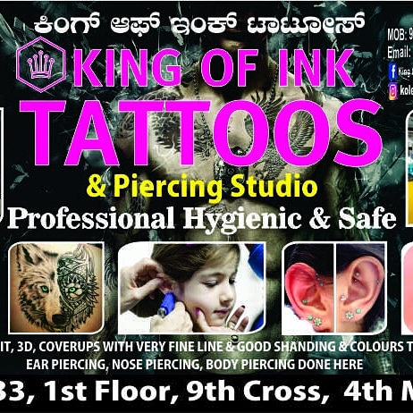 King Of Ink Tattoos Studio in ChamarajpetBangalore  Best Ear Piercing  Services in Bangalore  Justdial