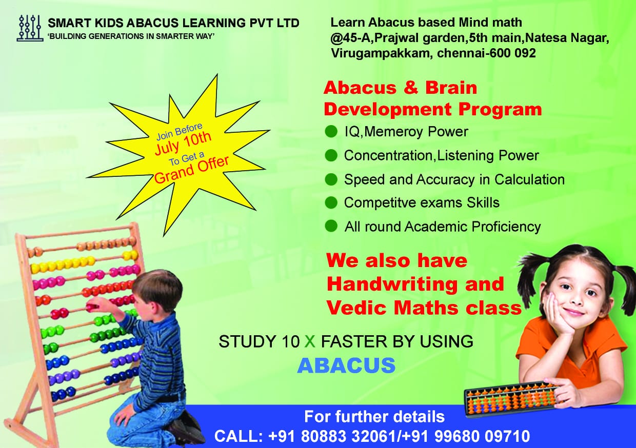 Smart Kids Abacus Learning In Virugambakkam, Chennai-600092 | Sulekha ...