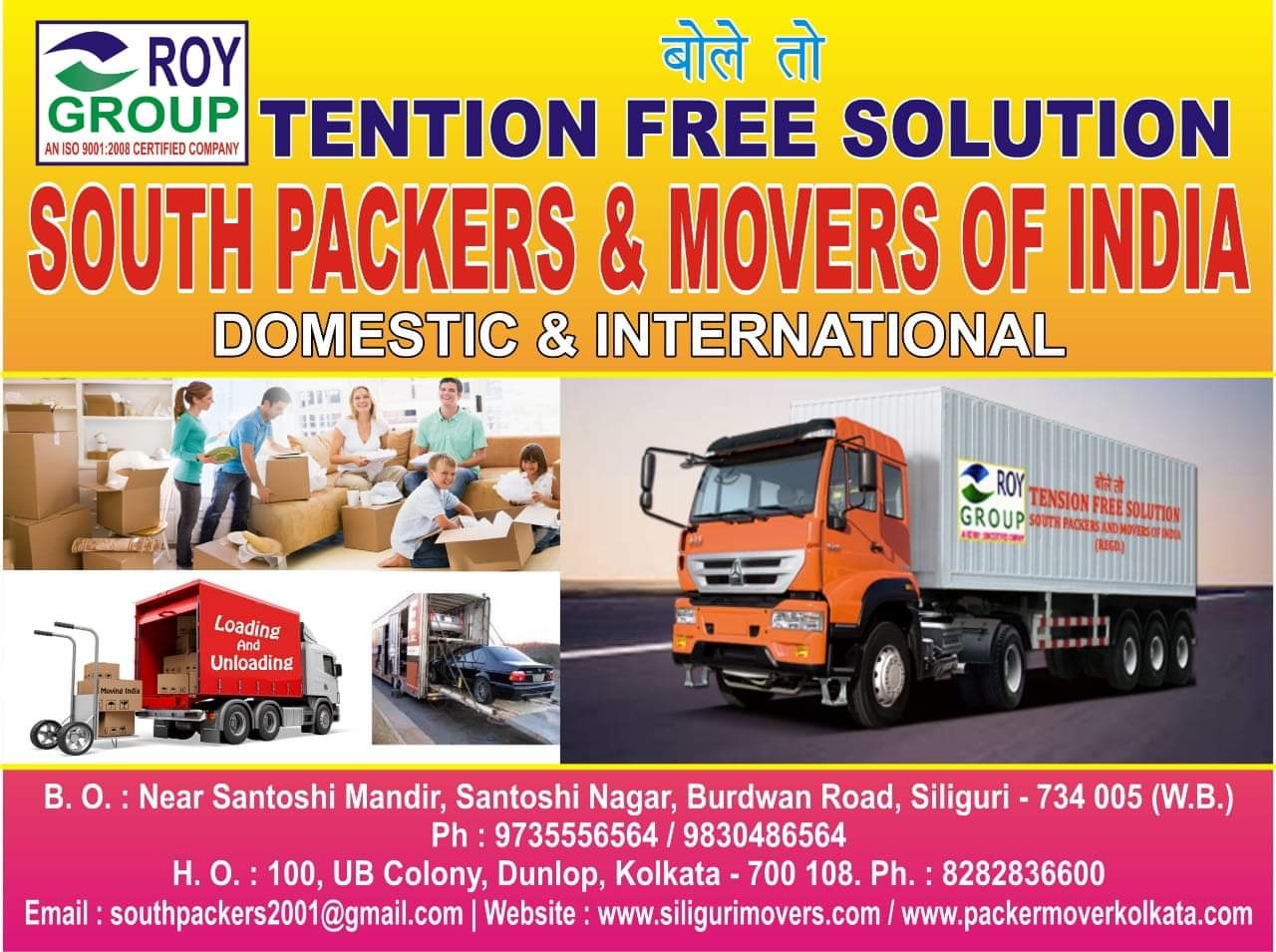 Moving Service - South Packers & Movers Of India