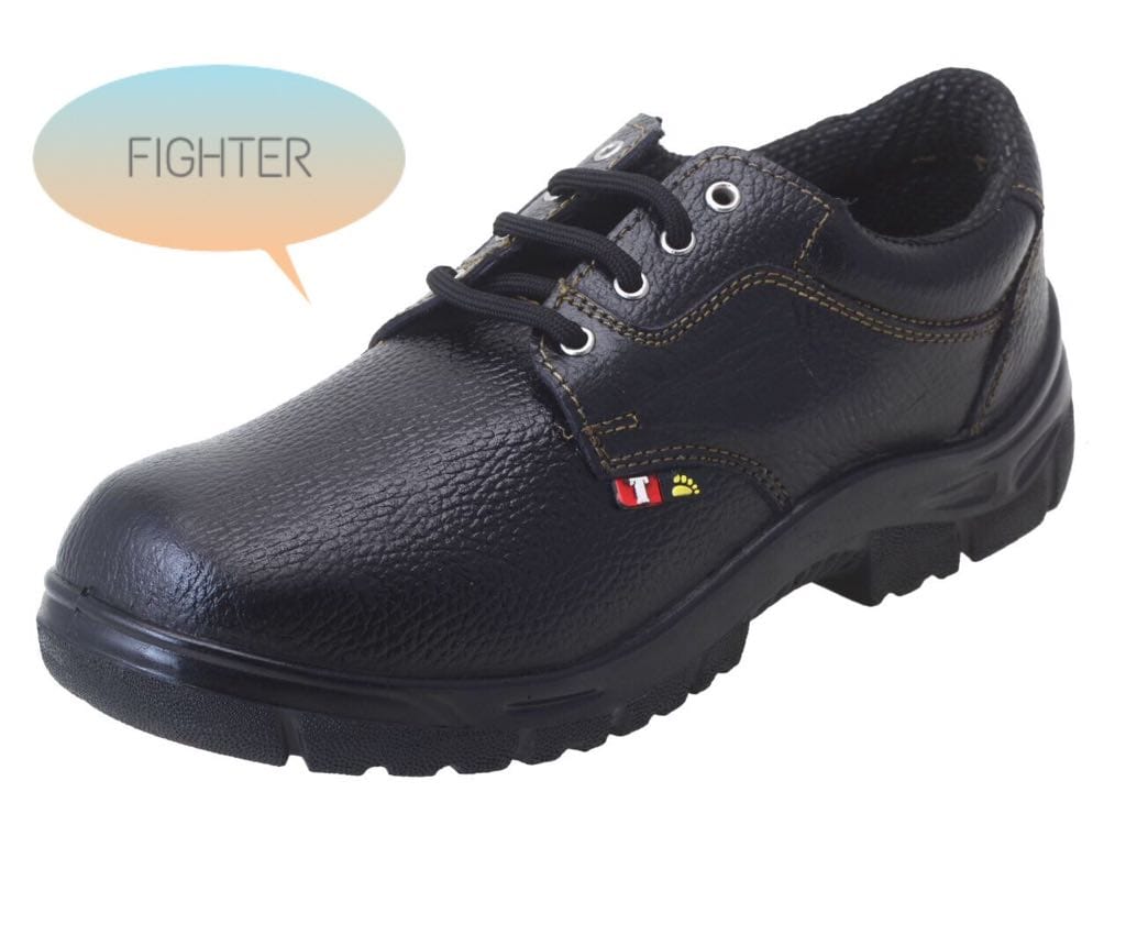 Buy Suede Leather Plain Toe Safety Shoes Black online at best rates in India   LTSuFin