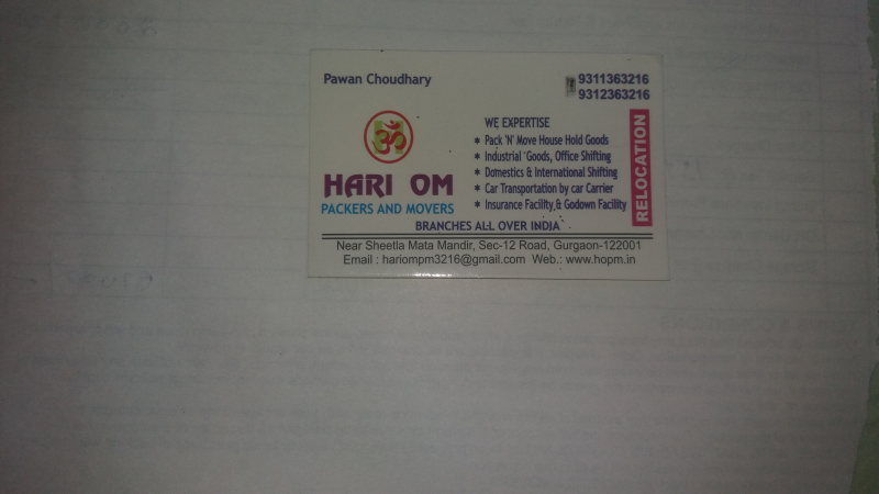 Shifting Service - Hari Om Packers and movers