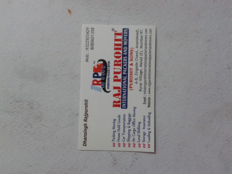 Moving Service - Raj Purohit International Packers & Movers