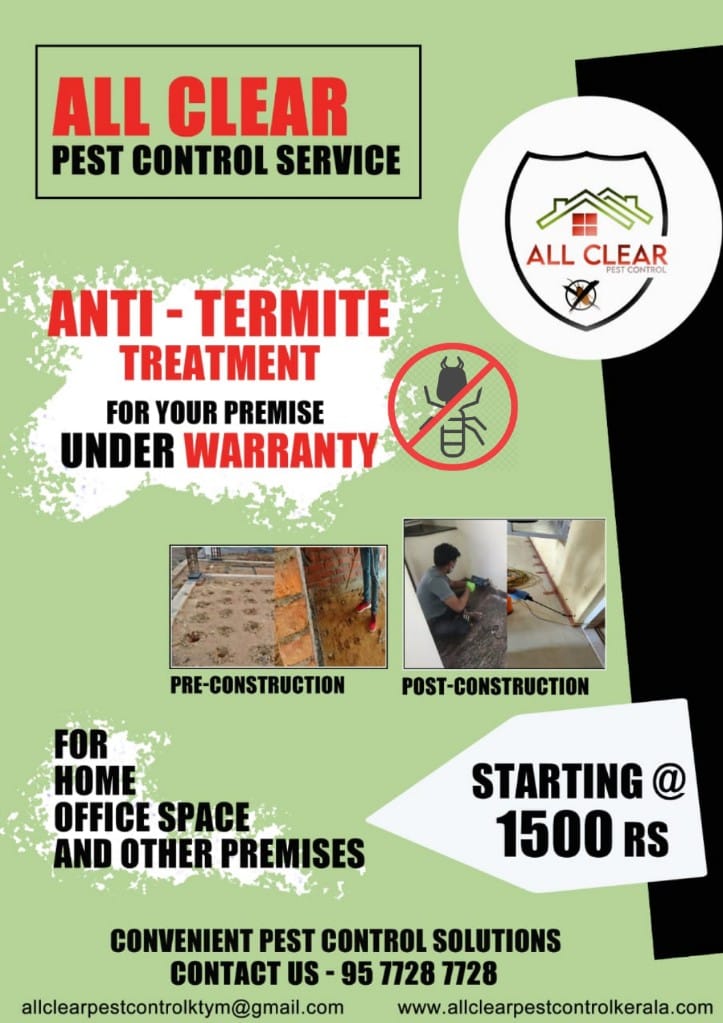 All Clear pest control services in Eerayil Kadavu, Kottayam-686001 ...