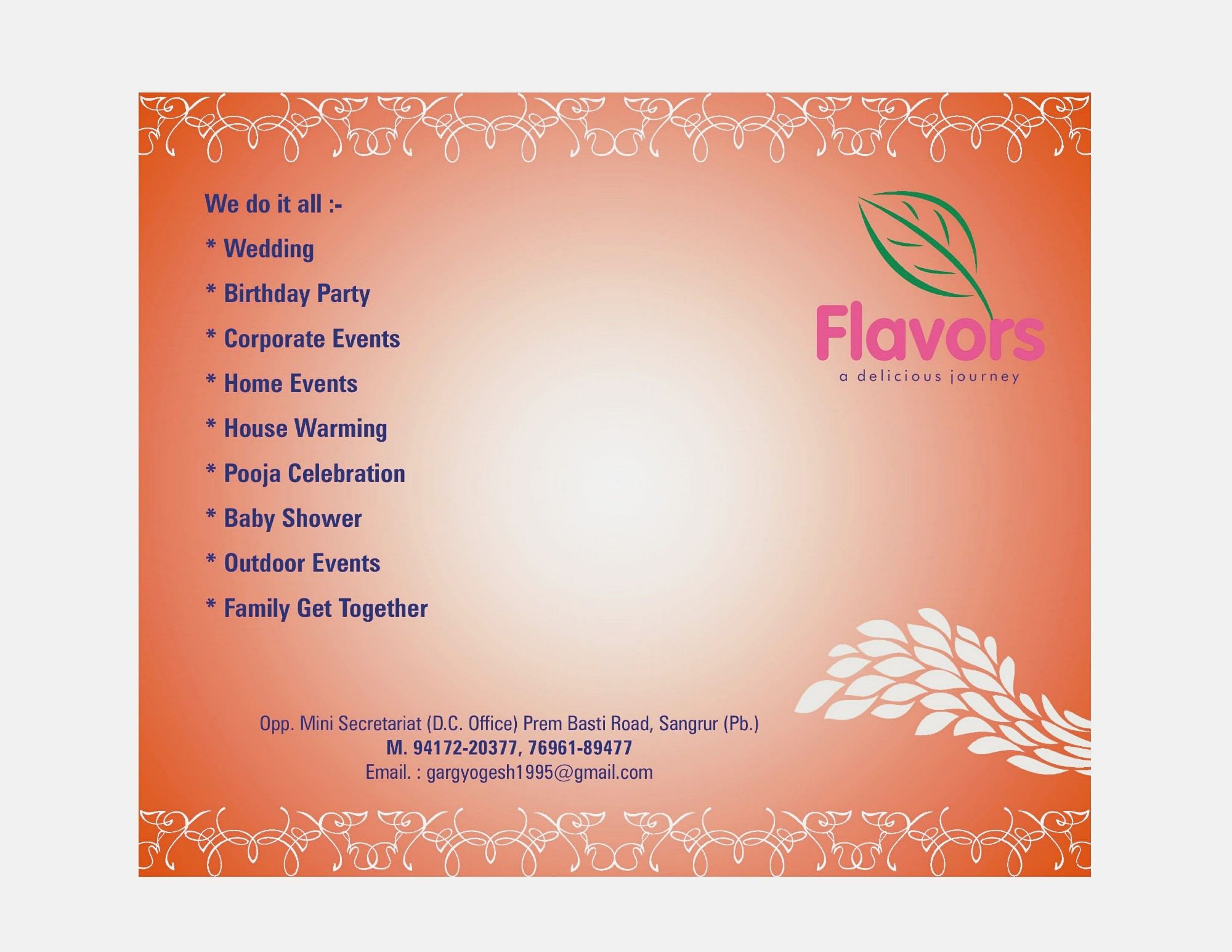 Caterers in Sangrur - Flavors Catering And Event Management