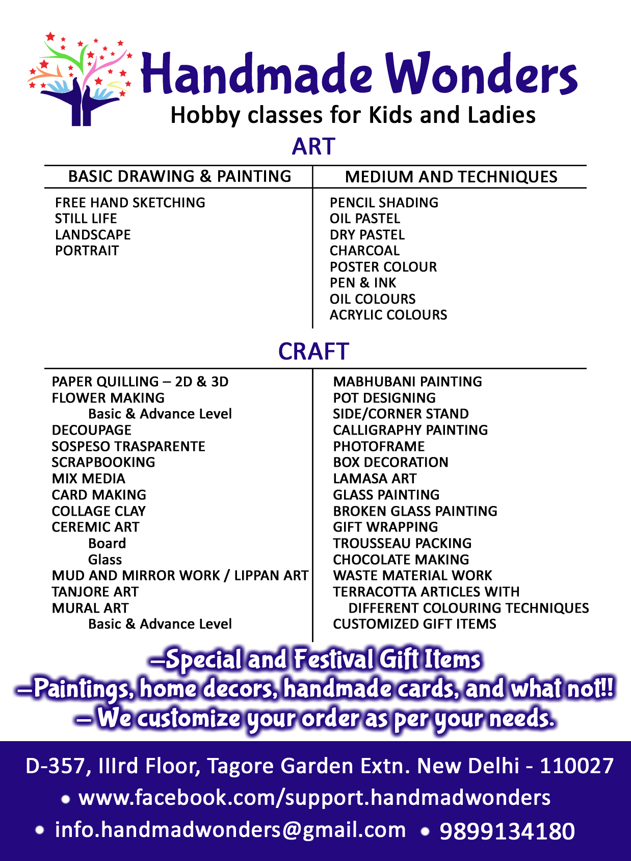Handmade Wonders Tagore Garden Extension Delhi Handmade Wonders Tagore Garden Extension Delhi