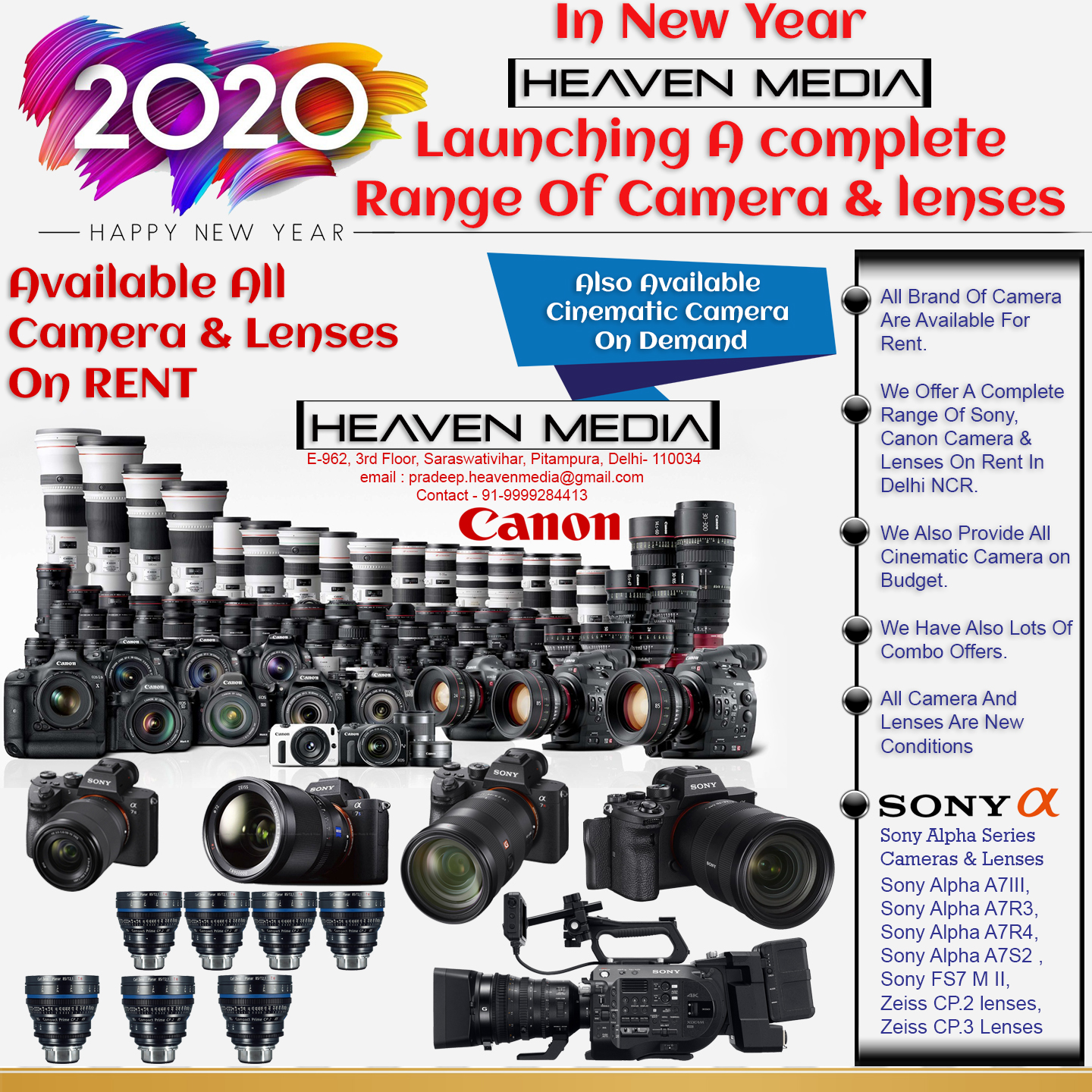 dslr camera on rent in dwarka