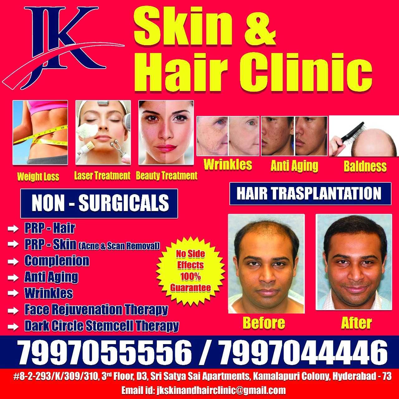 JK SKIN AND HAIR CLINIC in Kamalapuri Colony, hyderabad-500073 | Sulekha  hyderabad