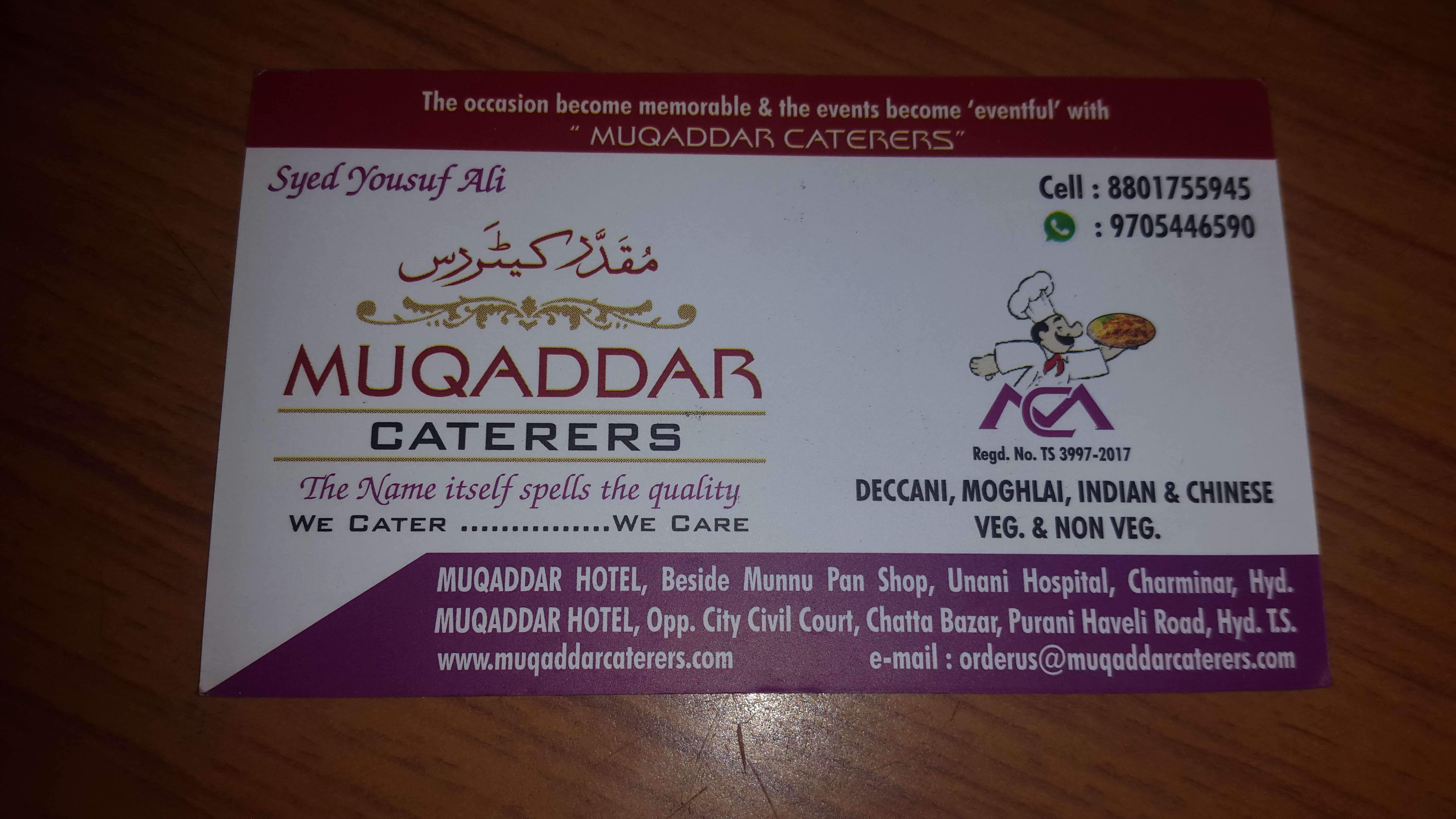 Muqaddar Caterers In Charminar Hyderabad 500002 Sulekha Hyderabad