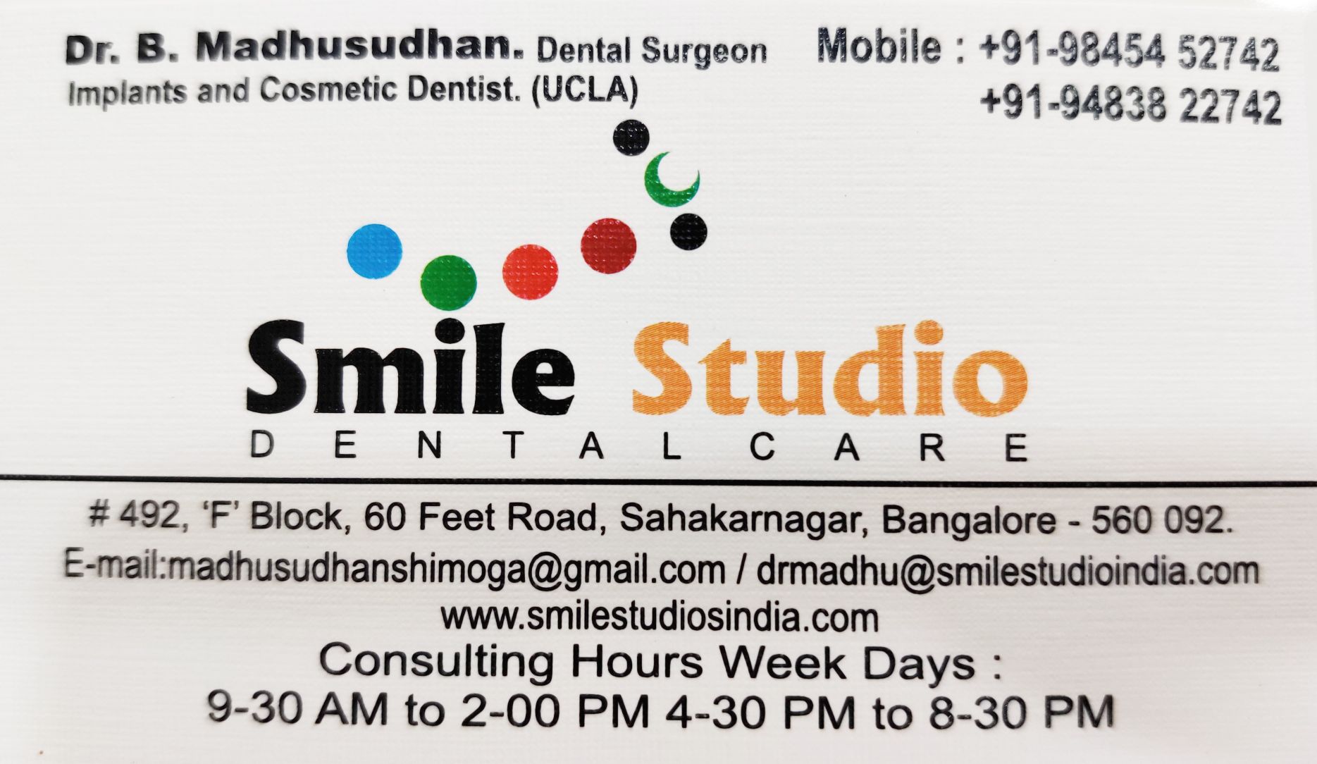 Smile Studio Dental Care - Dental Clinic, Sahakar in Sahakara Nagar,  Bangalore-560092 | Sulekha Bangalore