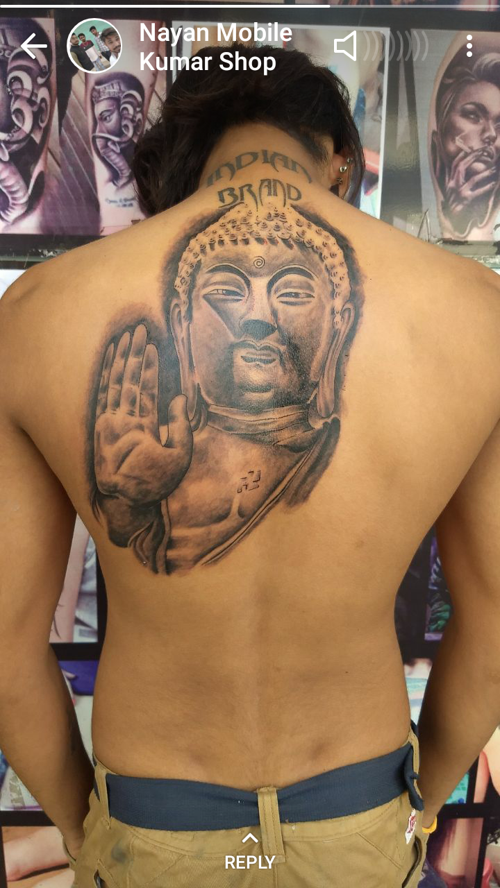 181 Tattooz Studio  Hanuman chalisa verse below neck the script is inked  in very fine and thin font and it looks so clean one can read it easily  For mire such