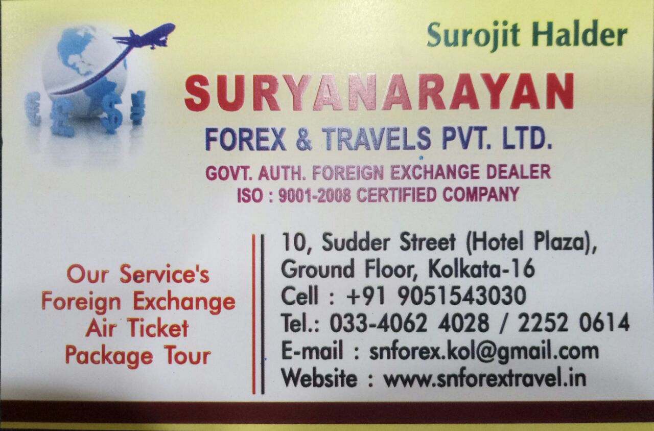 Surya Narayan Forex Travel Pvt Ltd In Park Street Kolkata - 