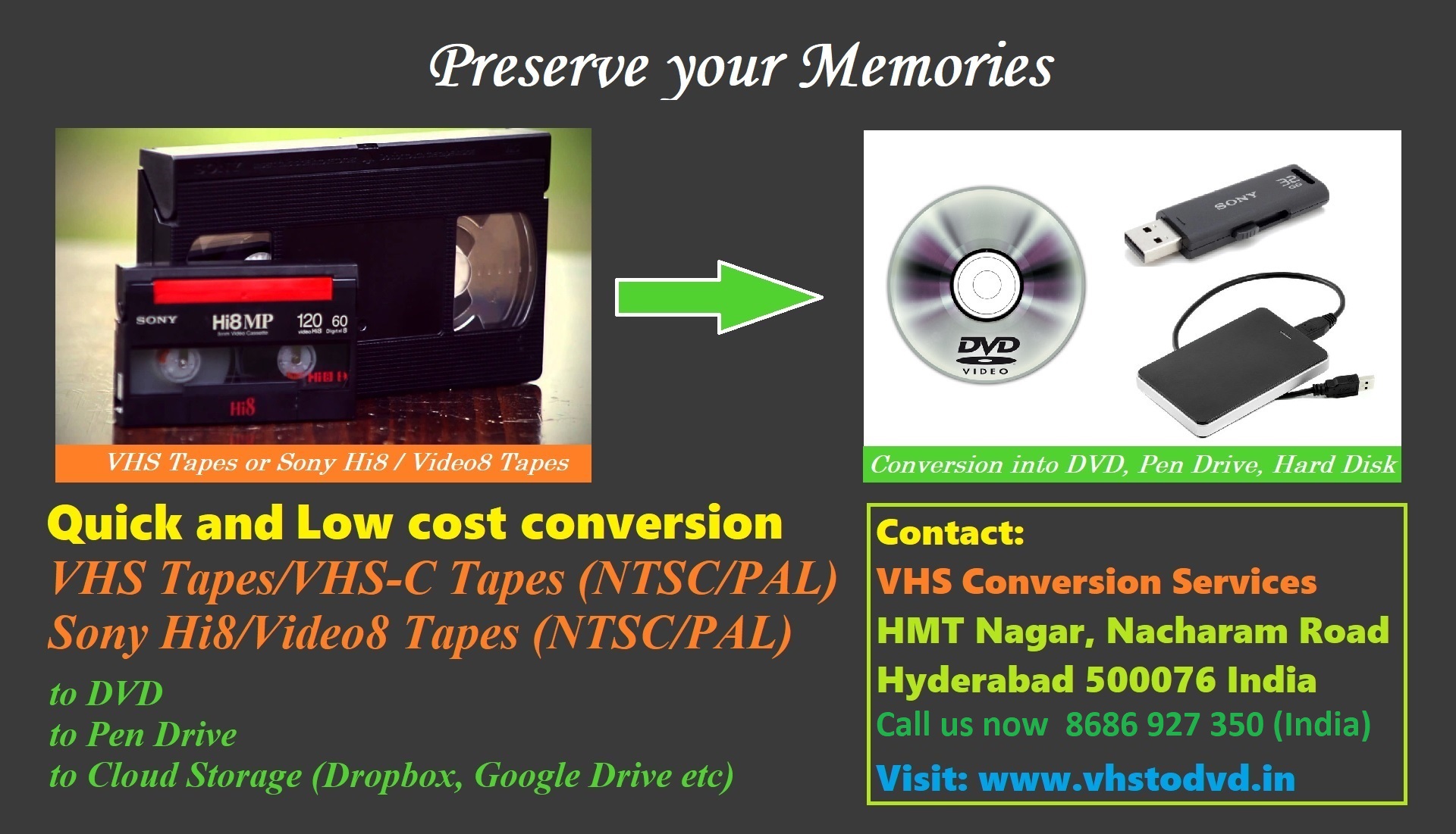 interior transportar sustracción VCR VHS Hi 8 Cassette Tape To Dvd Conversion in Nacharam, Hyderabad-500076  | Sulekha Hyderabad