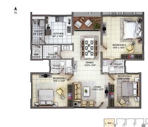3 BHK Flat for Sale in Saligramam