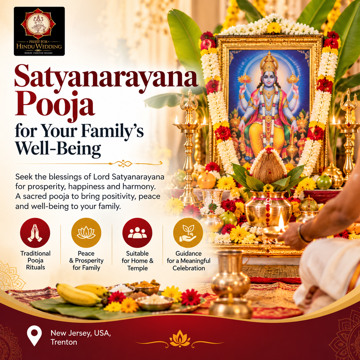 Satyanarayana Pooja for Your Family’s Well-Being.. in Trenton,NJ