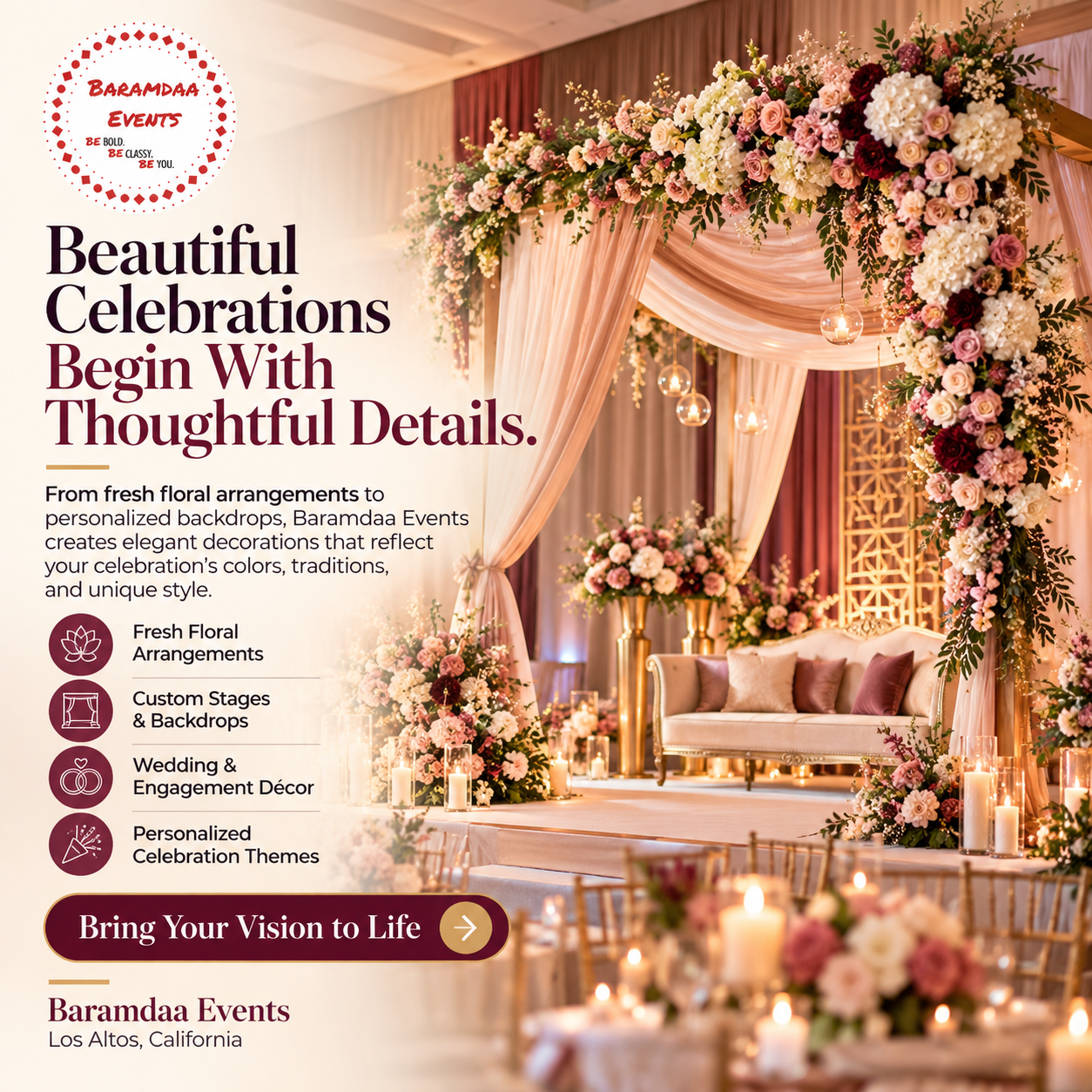 Event & Wedding Decorators Serving Los Altos, CA . in Los Altos,CA