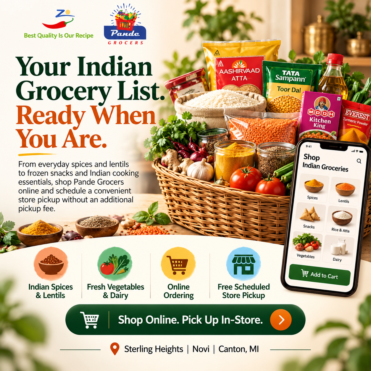 Indian Grocery Store & Online Pickup in Michigan . in Sterling Heights,MI